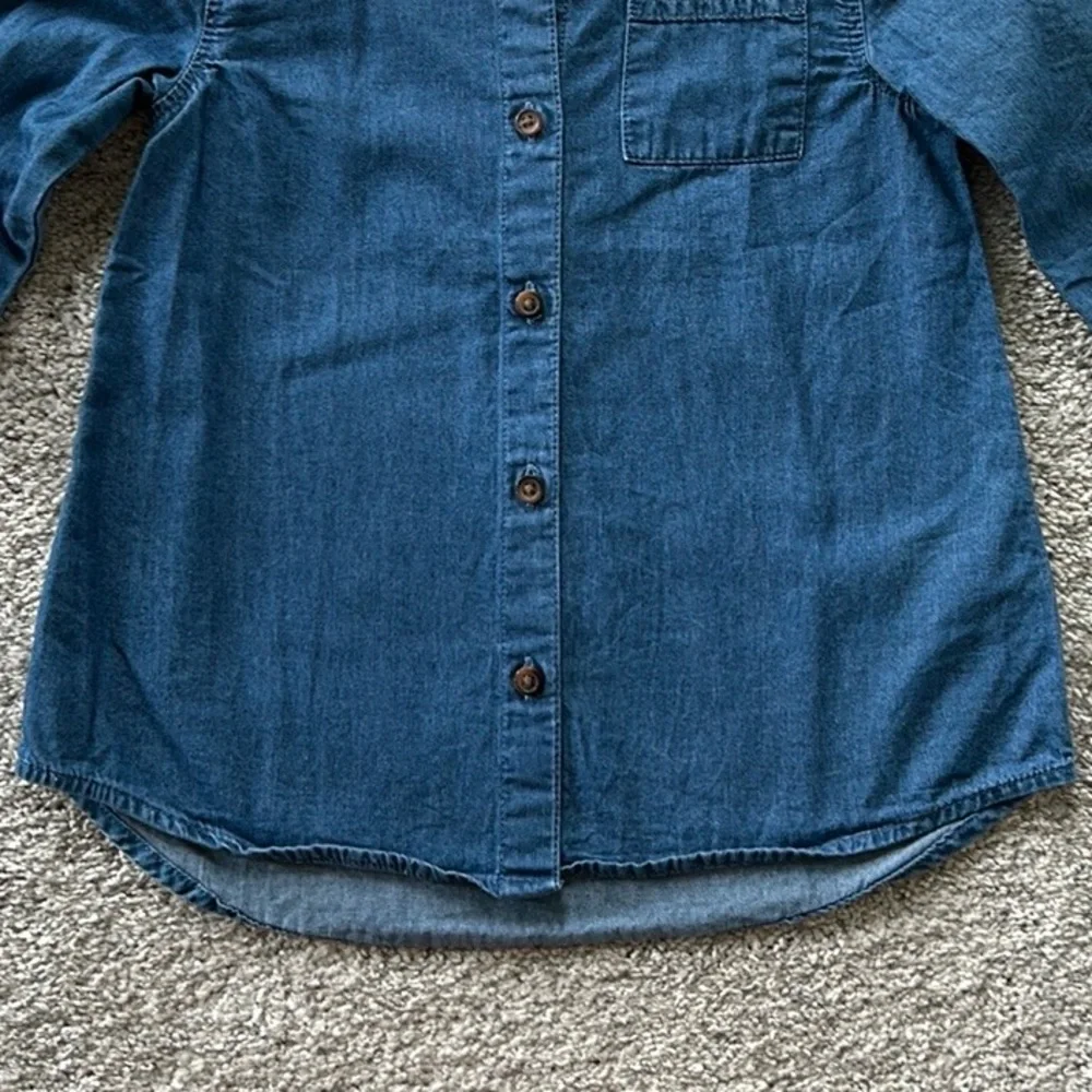 Girls Old Navy Chambray Button Down Shirt - Picture 4 of 5